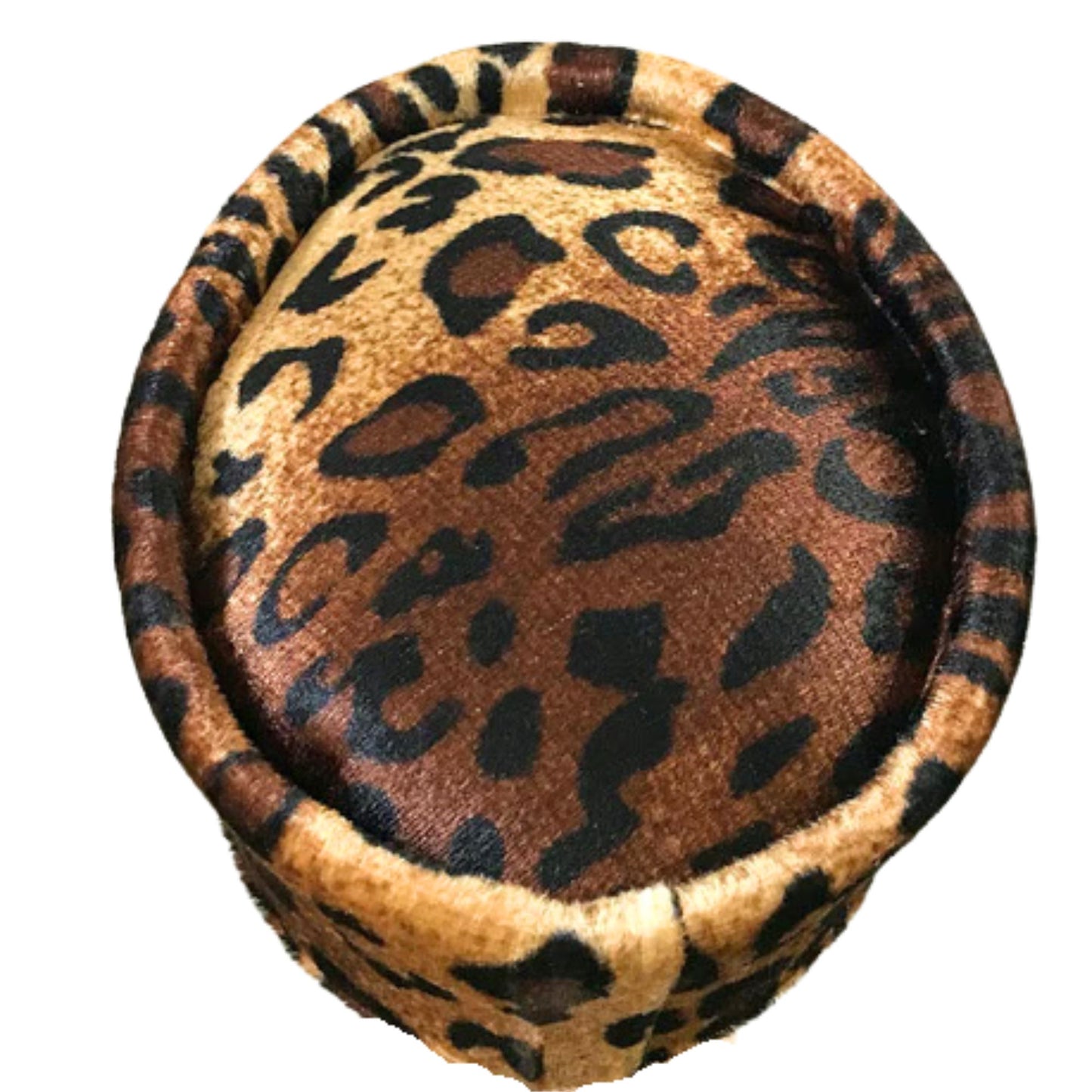 Leopard Print Velvet Cap, African Traditional Men's Kufi Animal Print Hat