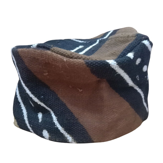 Mud Cloth Kufi Hat | African Men Hat with Elastic Back, Traditional Cap